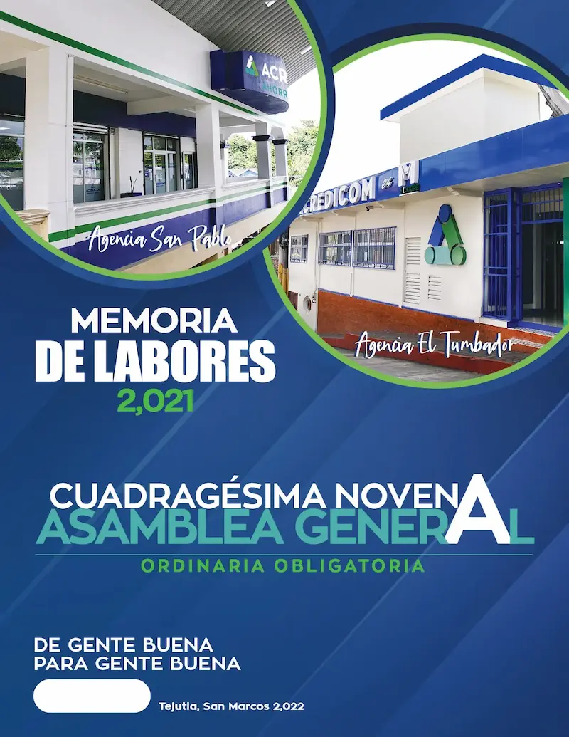 Portada de memoria de labores 2021