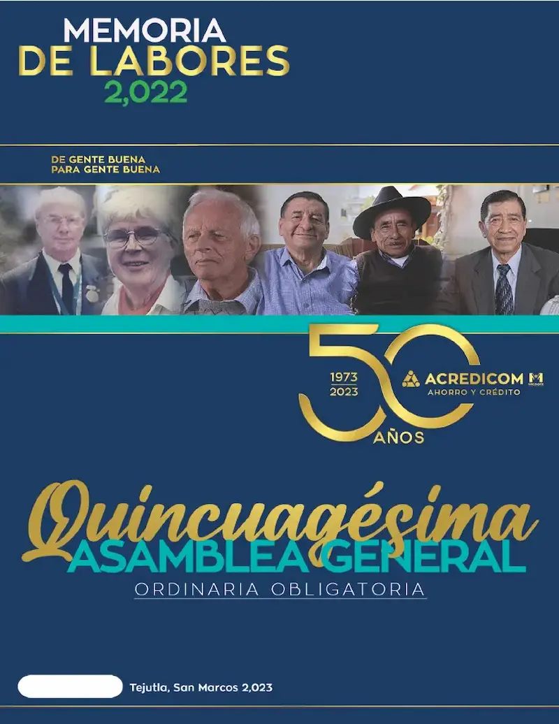 Portada de memoria de labores 2022